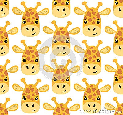 Giraffe cute seamless vector pattern Vector Illustration